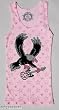 Mad Design Pink Stars Eagle Guitar Crystalled Tank Top