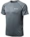 CLSL TM-MTS03-DGR_Large j-ALX Tesla Men's Lightweight HyperDri Cool T Shirt Sports Running Short Sleeve Athletic Top MTS03