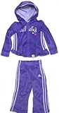 Adidas Velour Toddler Girls Track Suit / Sweat Suit in Purple with Heart detail (Tracksuits)