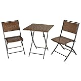 Astonica 50108151 Copper Ridge Metal Bistro Table & 2 Folding Chairs Set