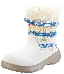 crocs Cozycrocs Bootie Fair Isle 11679, Damen Stiefel, Elfenbein (Oyster/Mushroom bzw. Oys/Mrm 13T), EU 33/34 (US W4)