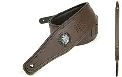 Dark Brown 'Embossed Series' Leather Guitar Strap for Electric/Acoustic/Bass Guitar