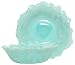 Colorful Art Glass Green Wave Rimmed Shallow Bowl 10.5"D, 3"H