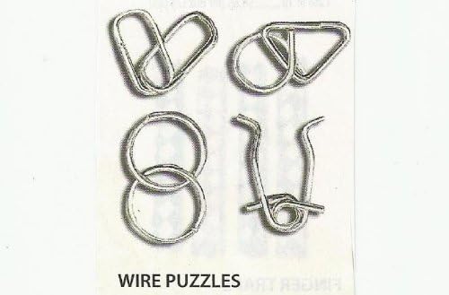 4 LARGE STEEL BRAIN TESTING PUZZLES...SEE IF YOU ARE GOOD ENOUGH TO SOLVE THEM....GREAT FOR GIFTS...