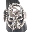 Snake Skull Head Bone Serpent Pewter Ring