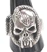 Snake Skull Head Bone Serpent Pewter Ring