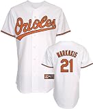 Nick Markakis Jersey: Adult 2010 Majestic Home White Replica #21 Baltimore Orioles Jersey - Medium
