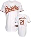 Nick Markakis Jersey: Adult 2010 Majestic Home White Replica #21 Baltimore Orioles Jersey - Medium