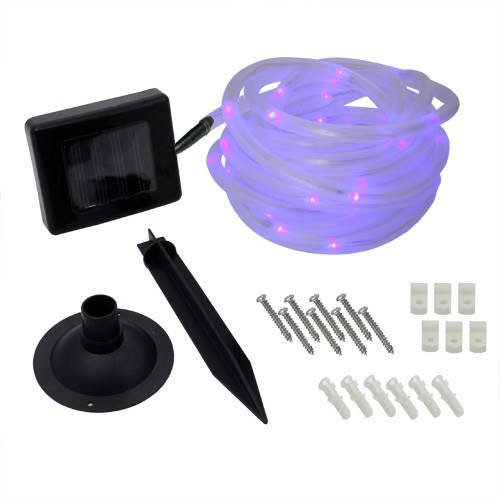 Solar Rope Tube String Light  50 LED Purple Lights