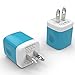 2 Pack PowerJive® USB AC Universal Power Home Wall Travel Charger Adapter for Apple iPhone 3 4 4S 5 5c 5s 6 6s Plus iPod Touch Nano (Blue)