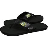 MLB Oakland Athletics Ladies Black Sequin Strap Flip Flops (9/10)