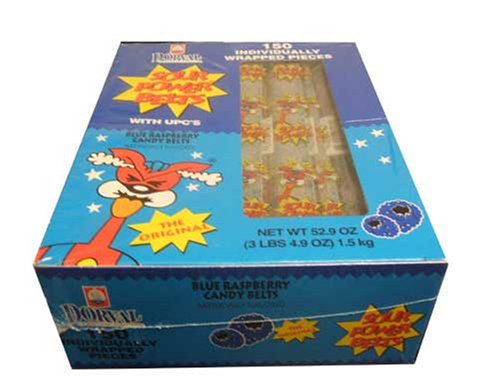 Dorval Sour Power Belts Blue Raspberry Candy Belts by Dorval Sour Power