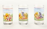 Disney Winnie the Pooh 'Picnic' Set of 3 Glass Tumblers