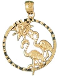 Dazzlers Solid 14k Gold Standing Pelicans Charm Pendant Available in three colors from jewelsberry (weights: 2.8 grams only)