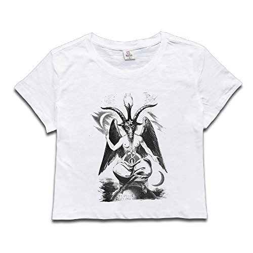 Women's Demon Baphomet Portrait Cotton Cool Crop Tops