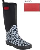 Capelli New York Smooth Leopard Printed With Neoprene Shaft Rain Boot