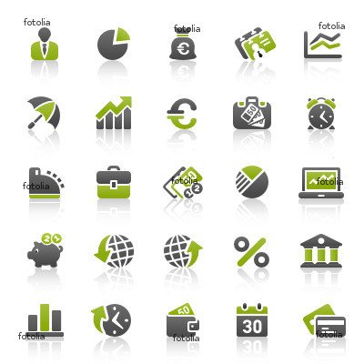 Green & Black Website Icons Wall Decal (12