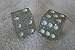 Silver Glitter Transparent Dice Pair
