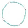 Anklet - A100 - Swarovski TM Crystal and Faceted Glass Beads - Stretch ~ Pacific Opal (Creamy Blue Green)