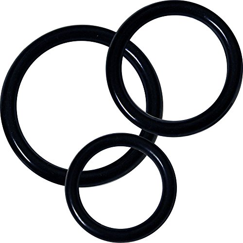 OptiSex Premium Silicone Erection Control Ring Set (3 rings), Black