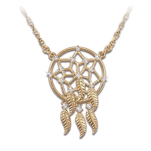 Sacred Spirit Dreamcatcher Native American Inspired Sterling Silver Necklace Jewelry by The Bradford Exchange