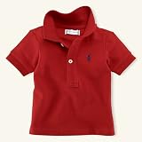 (ラルフローレン) RALPH LAUREN メッシュ・ファースト半袖ポロ(赤)
