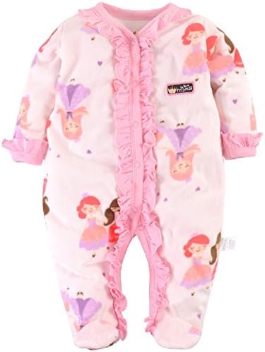 Sunday Park Baby Girl Footies Polar Fleece Jumpsuit Lace Pajama