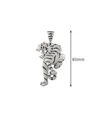 7.50 Carat Black & White diamond Tiger Hip Hop large pendant in 10k White gold