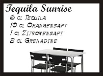 Cocktail Rezept Wandtattoo - Tequila Sunrise - Wandaufkleber