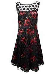 Sleeveless Floral Print Polka Dot Print Sheath Cocktail Above the Knee Polyester Mini Dress 