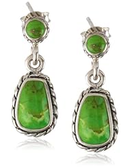 Barse "Basics" Lime Turquoise Post Drop Earrings