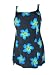Womens Longitude Swimdress Swimsuit, Long Tankini Swimwear Black/Blue or Black/Pink Hibiscus Sz 10-18