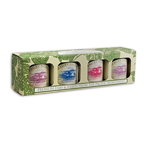 Maury Island Farms Jam and Preserves - Four Sampler Pack 5.5 oz Jars