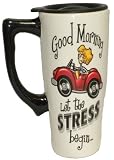 LET the Stress Begin Travel Coffee Mug Portable Ceramic Drinkware