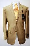 Distinguished Tan Mens Two Button Suit + 1 Free Silk Mens Tie + Free Shipping