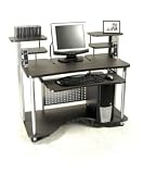 LEDA DL-628T Adjustable View Computer Workstation in Modern Granite Black