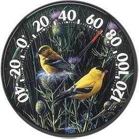 Chaney Goldfinches Thermometer by A Bird's Home
