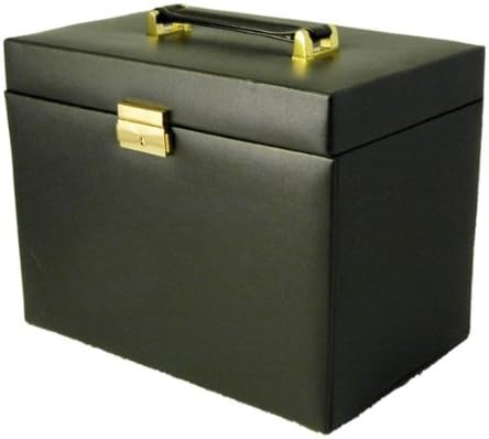 Budd Leather Leather Large Jewel Box w/Side Doors (Black)