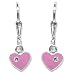 Schmuck-Pur Silber Ohrschmuck Kristall-Herz-Ohrhänger pink