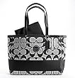 Coach Signature Stripe Baby Diaper Multifunfunction Laptop Bag Purse Tote 15188 Black White