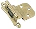 Amerock 3/8-Inch Inset Face Mount Modern Self Closing Hinge, Burnished Brass, 2-Pack #BP7928-BB