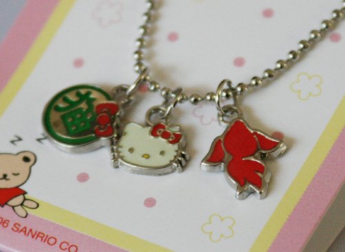 Hello Kitty Necklace - Kanji motif (Cat) with Goldfish