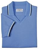 Port Authority Signature - Ladies Cool Mesh Sport Shirt with Tipping Stripe Trim Blueberry/ Ivory/ Navy-M