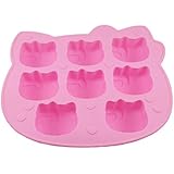 Ujoy Silicone Cartoon Lovely Hello Kitty & Fish Bone & Skull Bone Ice Cube Tray or Chocolate Candy Crayon Jelly Soap Mold Set (Hello Kitty)