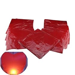 AGPtek&reg; 10 Pack Fire Sky Lantern Flying Paper Wish Balloon - Red Heart