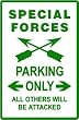 SPECIAL FORCES PARKING elite war NEW sign