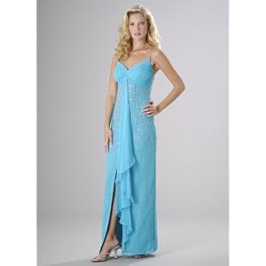 Buy Beaded Evening Dress - Prom Dress, Party, Formal Gown by Sean Collection (50183) Turq by Sean Collection