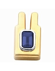 18K Two-Tone Gold Emerald Cut Tanzanite Pendant -- LIFETIME WARRANTY