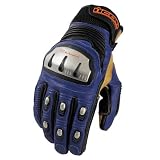 ICON TIMAX TRX SHORT MOTORCYCLE GLOVE - BLUE LARGE