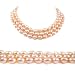 AugustinaJewelry Triple Strand 16-18 Inches 8-9mm Pink Oval Shape Freshwater Cultured Pearl Necklace